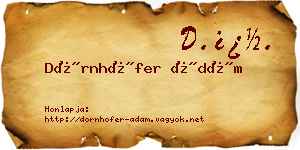 Dörnhöfer Ádám névjegykártya